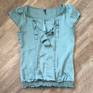 Teal Ruffle dress blouse